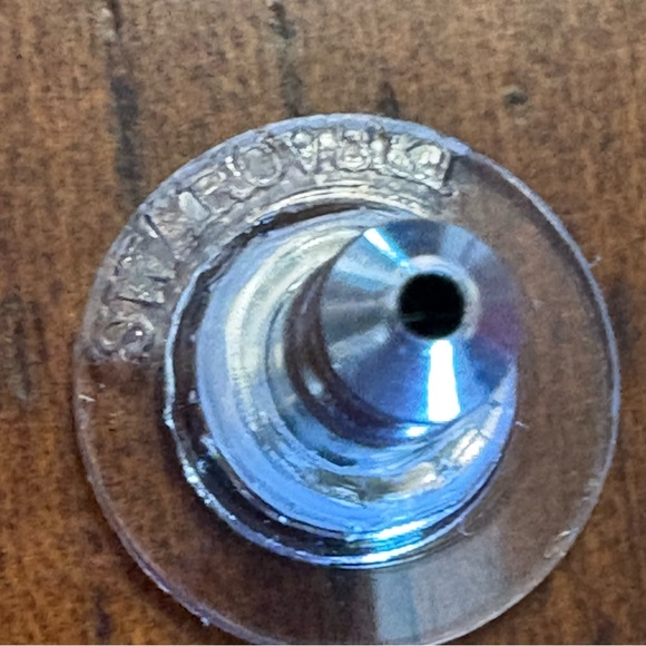 Authentic Stamped Swarovski Pave Clear Crystals Rhodium Plated Huggie Earrings - Picture 14 of 14